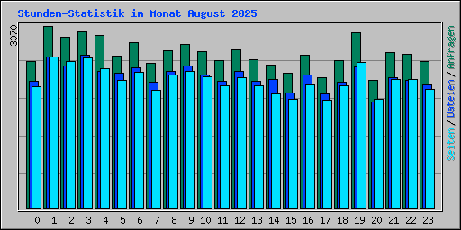 Stunden-Statistik im Monat August 2025