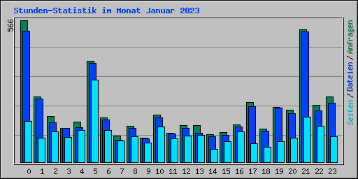Stunden-Statistik im Monat Januar 2023