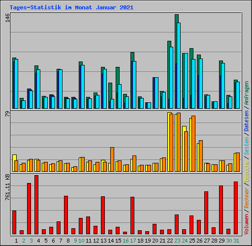 Tages-Statistik im Monat Januar 2021