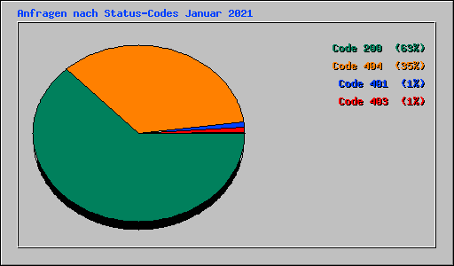 Anfragen nach Status-Codes Januar 2021